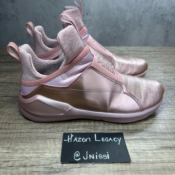 Puma Fierce Metallic Rose High-Top Sneakers Size 7.5 - Picture 2 of 8
